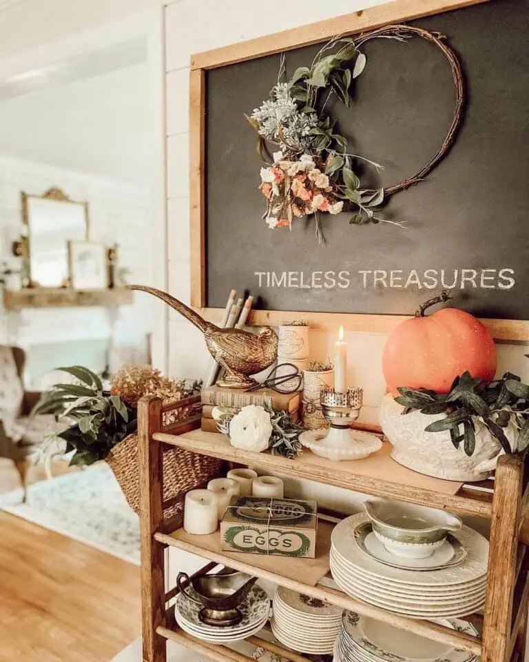 Chalkboard and Wreath Decor