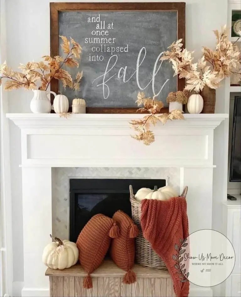 Chalkboard Fall Fireplace Ideas