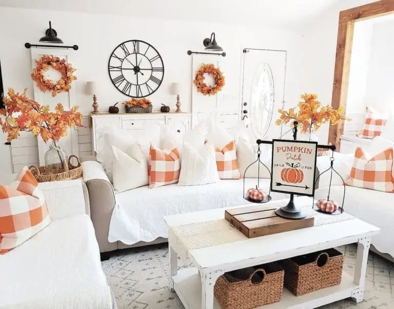 Checked Fall Living Room