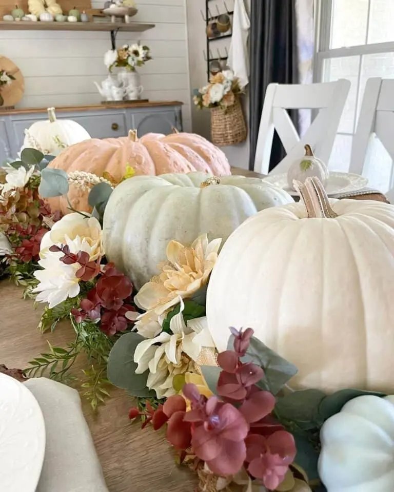 Colored Pumpkin Centerpieces