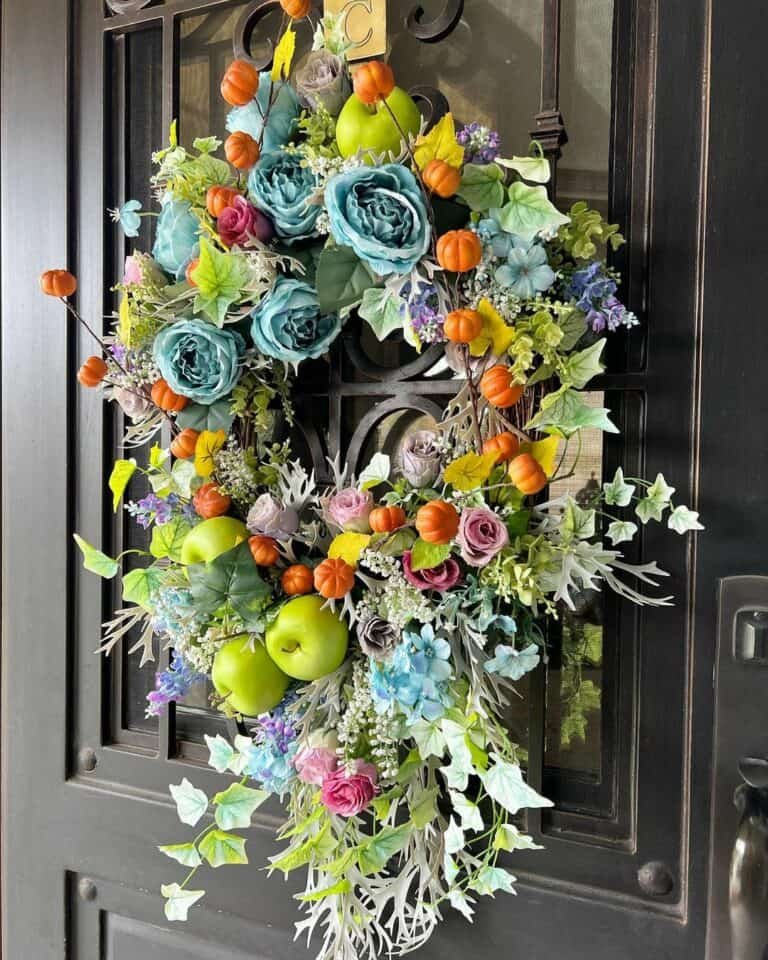 Colorful Apple Wreath Decor