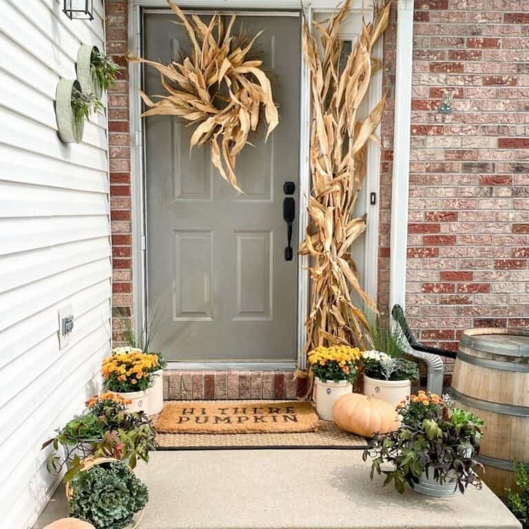 Corn Husk Wreath Display