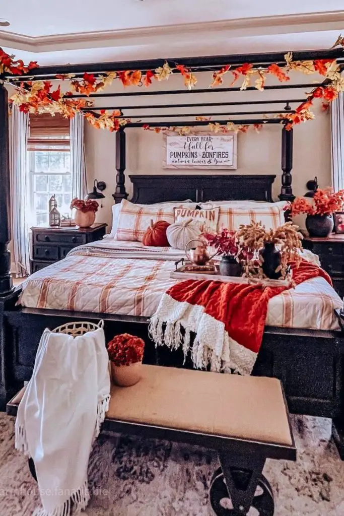 Cozy Autumn Canopy Bedroom