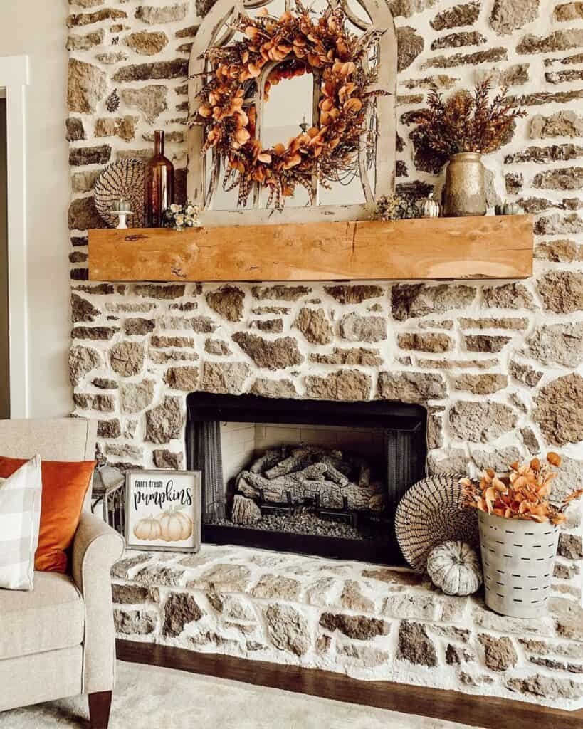 Cozy Fireplace Wreath