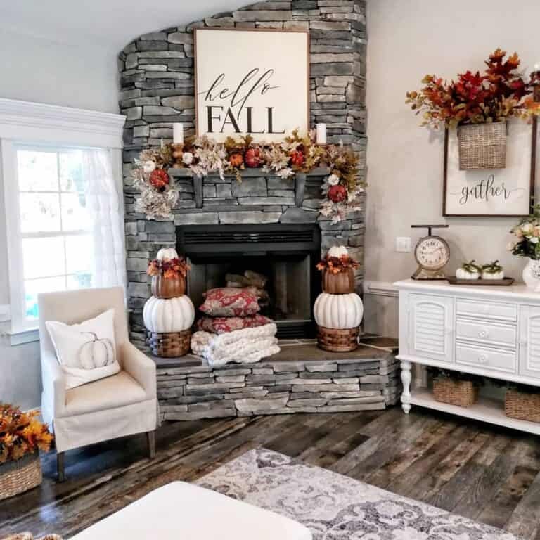 Cream Decor with Orange Accents