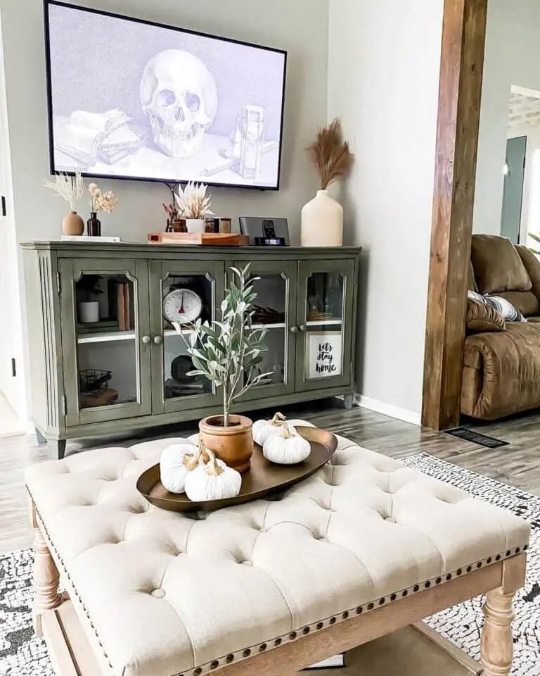 Cream Ottoman Fall Decor