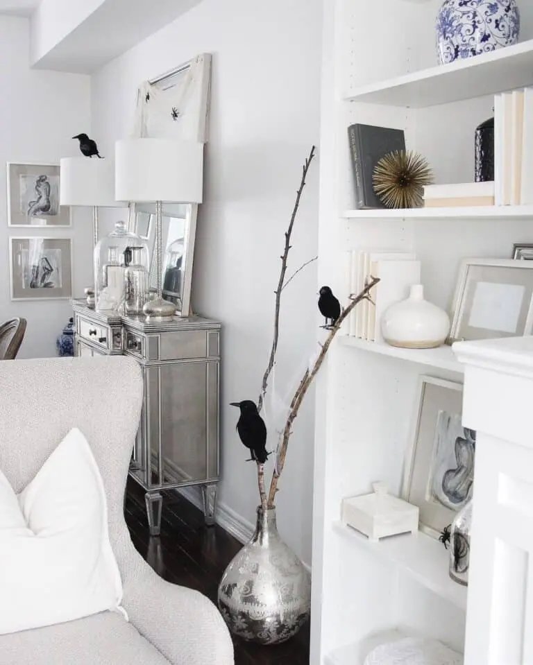 Crow Decor in White Room