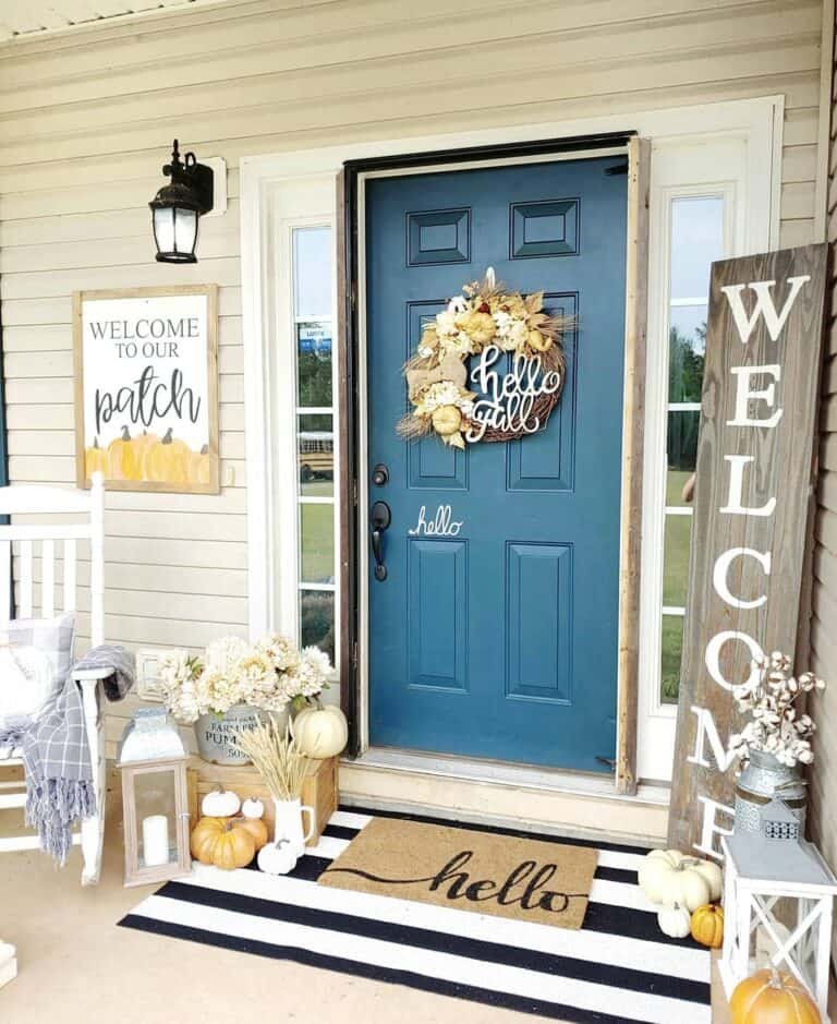 Dark Teal Door Decor