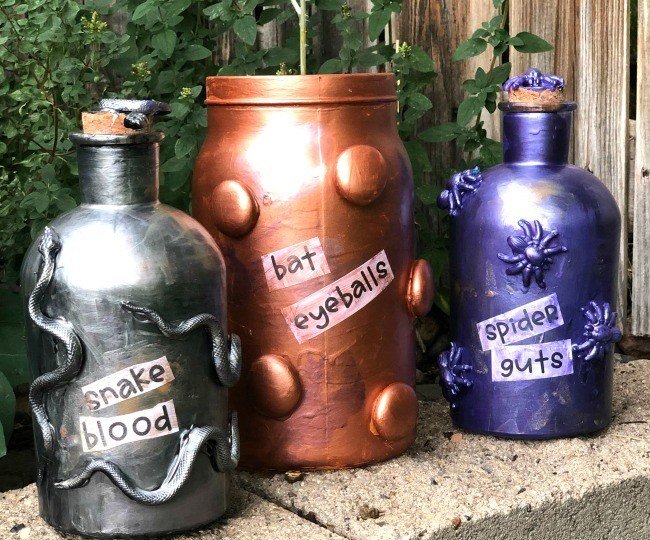 Decorated Halloween Spell Jars