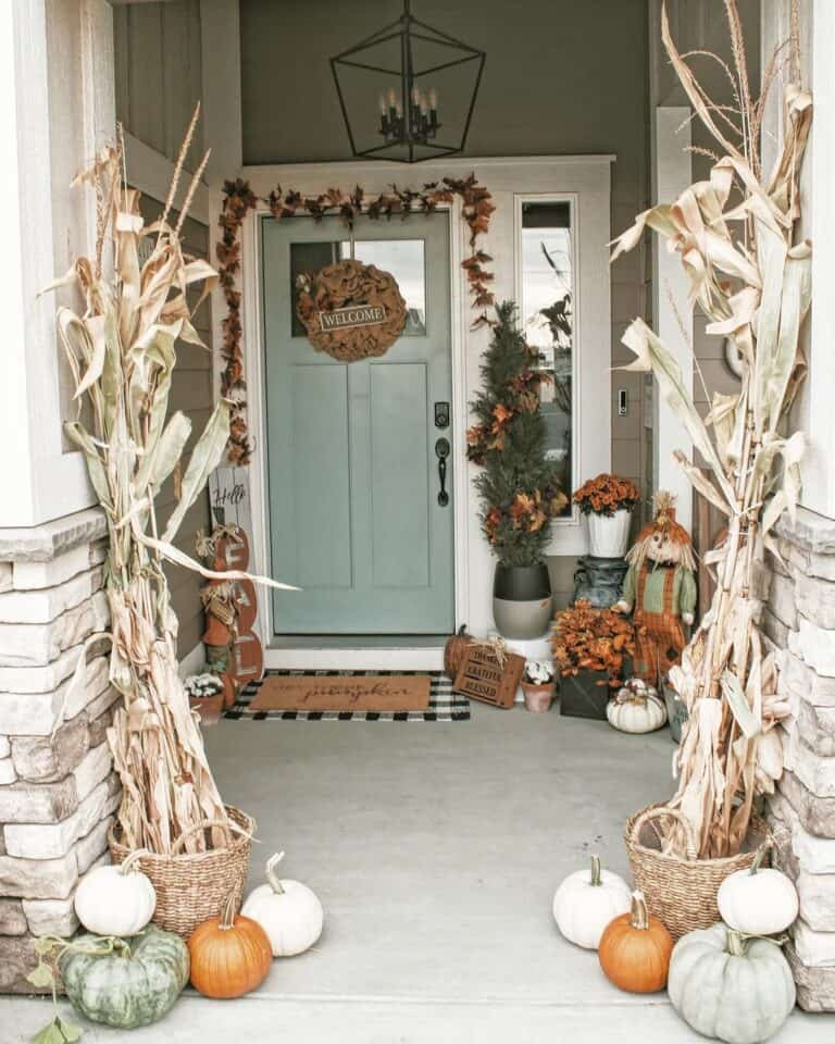 Dried Corn Stalk Decor