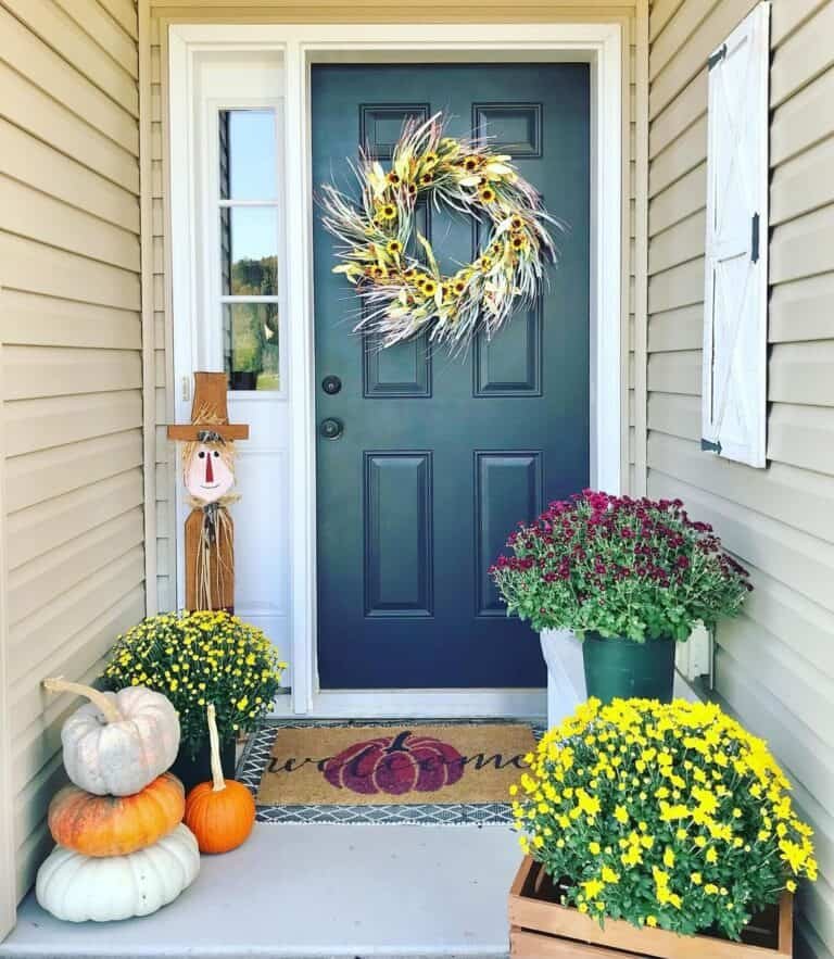 Dried Grass and Sunflower Wreath