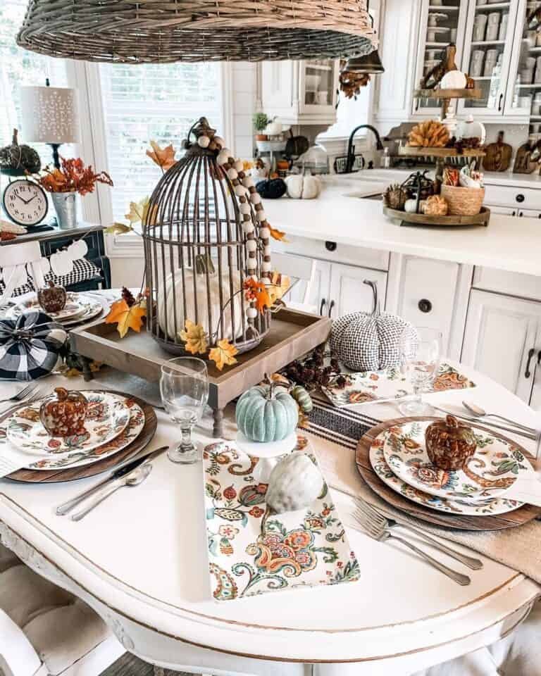 Fabric Pumpkin Table Decor