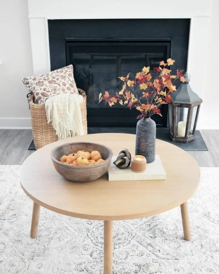 Fall Decor in Neutral Room