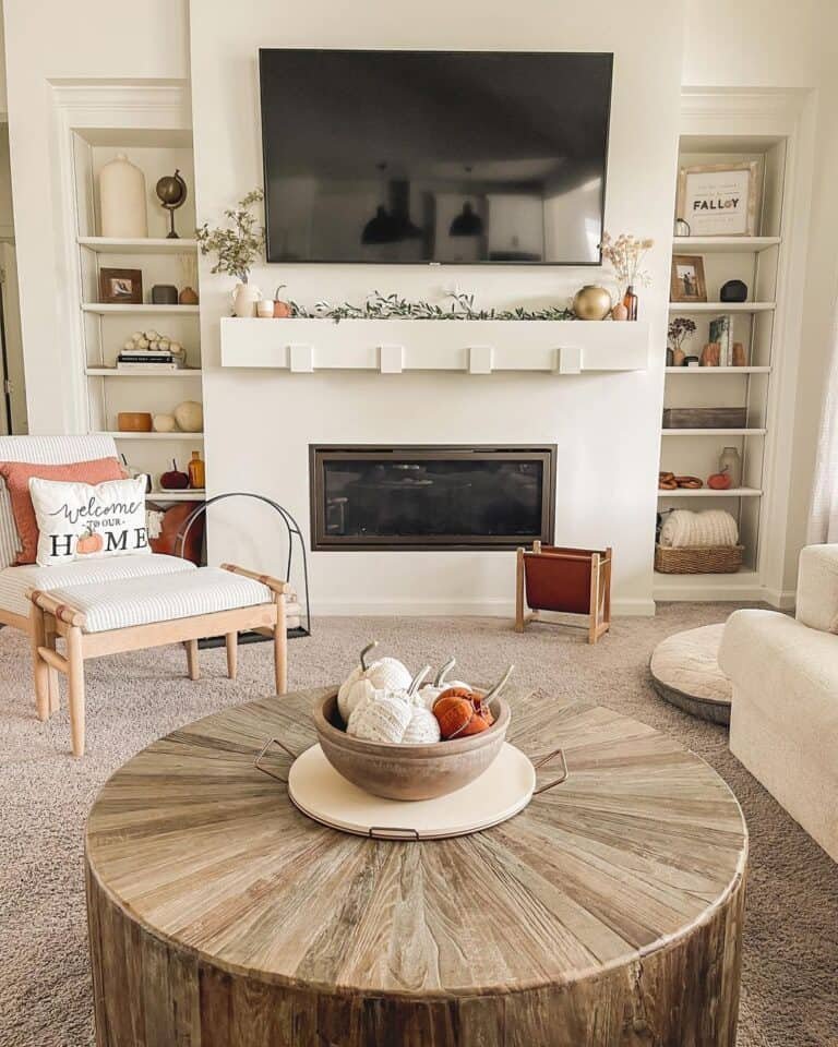 Fall Decor in White Room