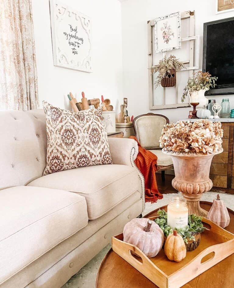 Fall Decor on Coffee Table