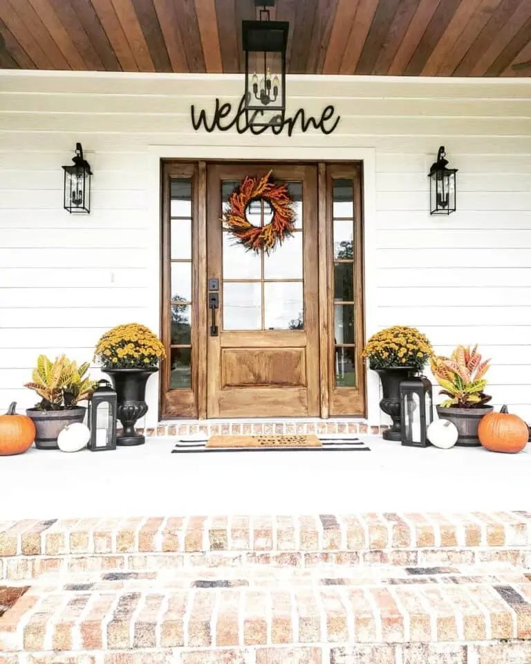 Fall Decorated Front Door