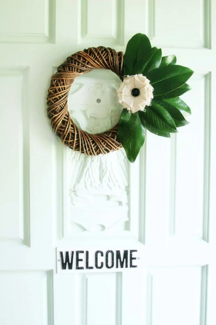 Fall Magnolia Grapevine Wreath
