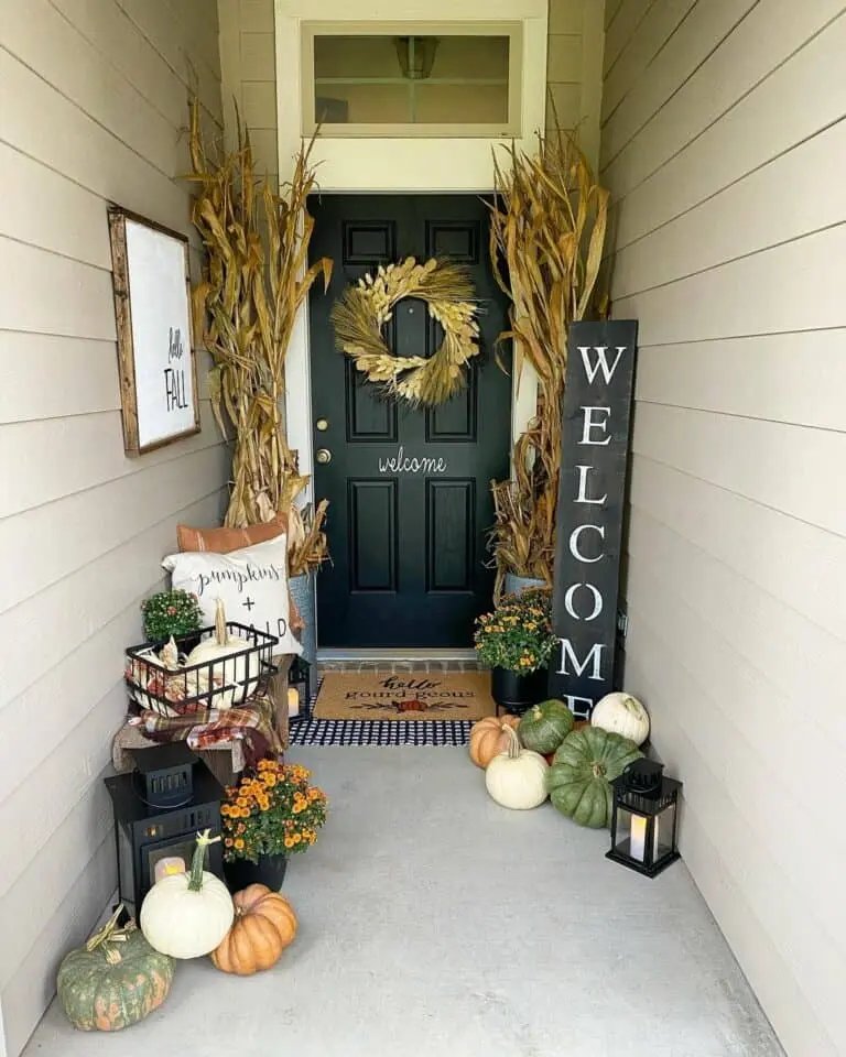 Fall Porch with Welcome Signs