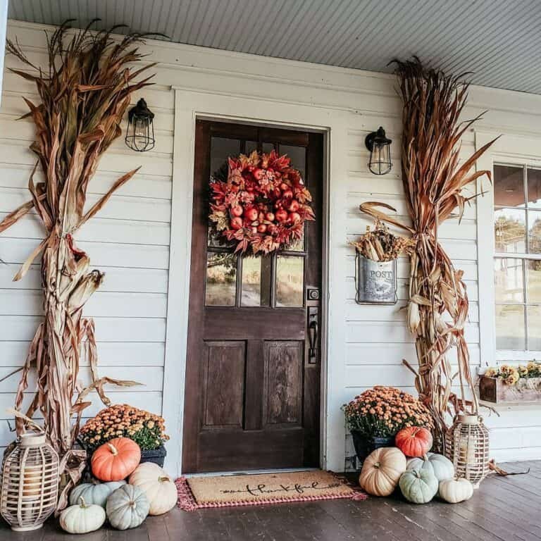 Fall-Themed Front Door Decor
