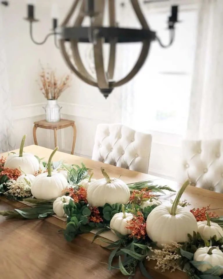 Fall White Pumpkin Decor