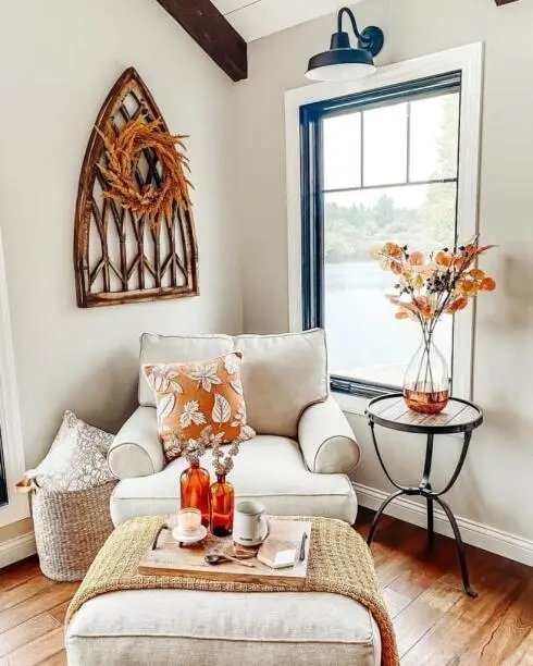 Fall Wreath and Flowers