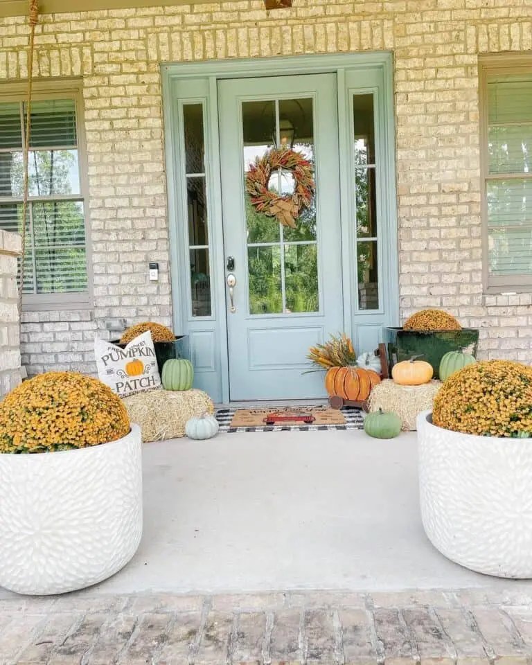 Fall Wreath in Green and Red