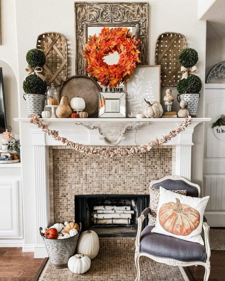 Fall Wreath Mantel Ideas