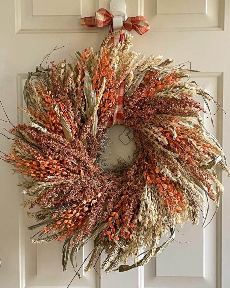 Fall Wreath on White Door
