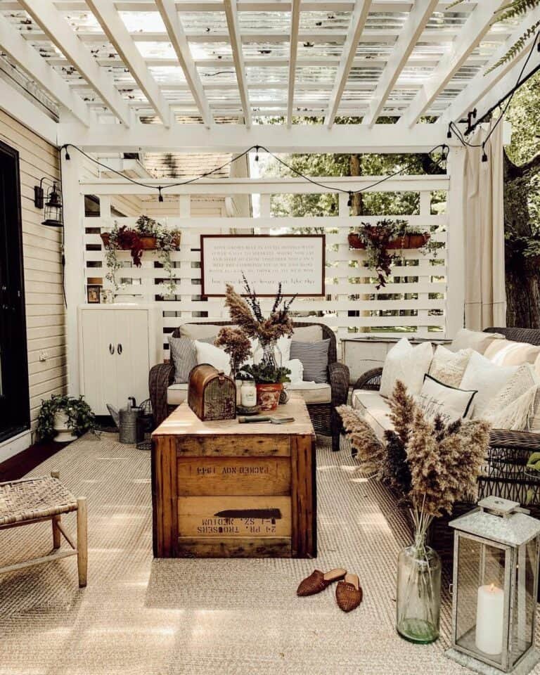 Farmhouse Patio with Lanterns
