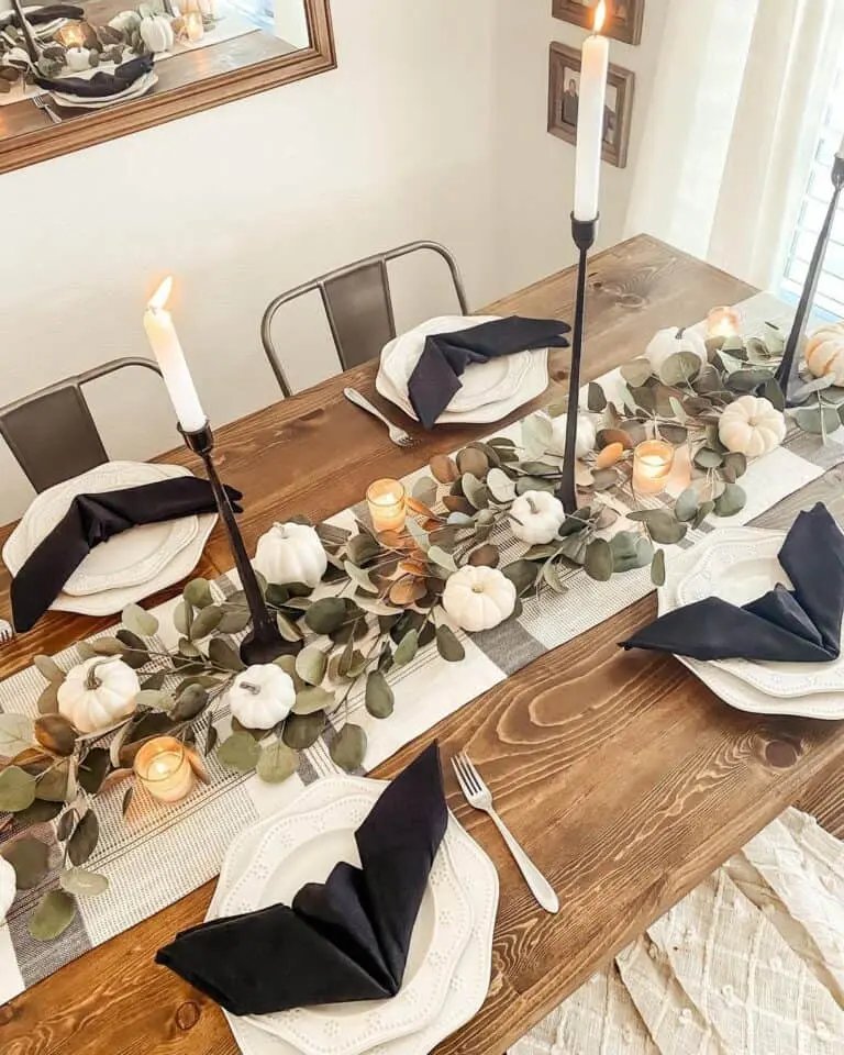 Farmhouse Table with Fall Decor
