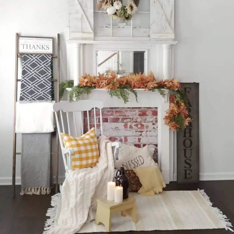 Faux Brick Fireplace Décor