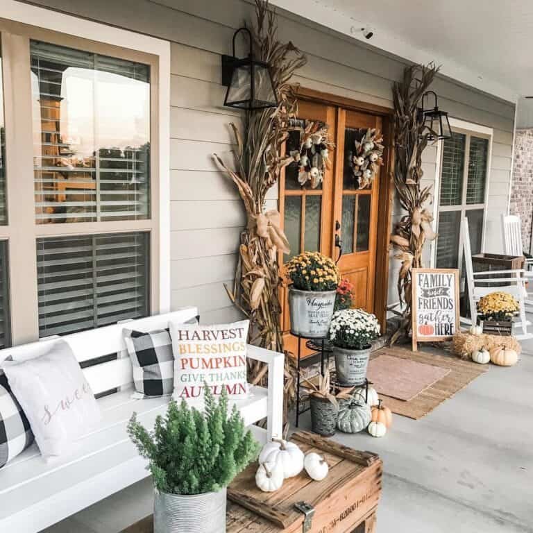 Front Porch with French Doors