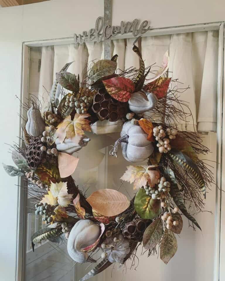 Galvanized Welcome Wreath Hanger