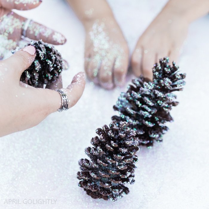 Glittered Pinecone Decoration