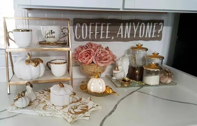 Gold-Trimmed Coffee Bar