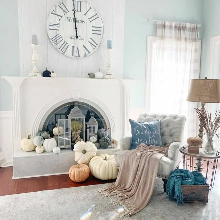 Gray Lantern Fall Décor