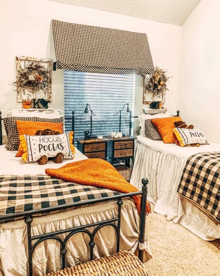 Halloween Bedding Setup