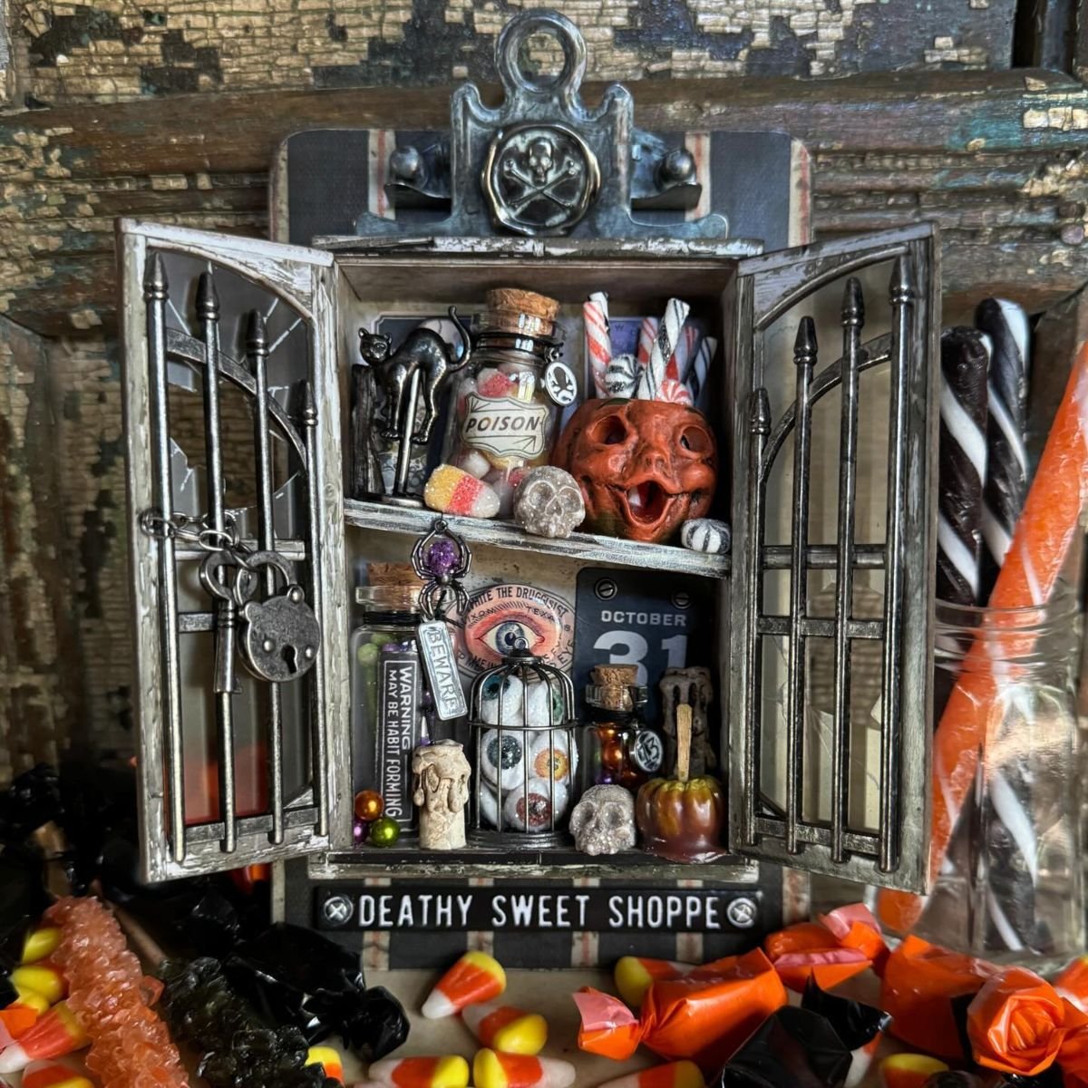 Halloween Decorated Cabinet