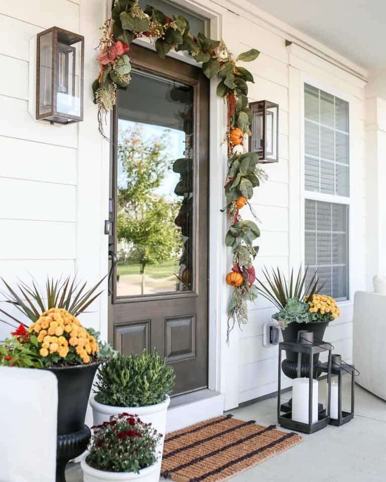 Harvest Greenery Porch Ideas