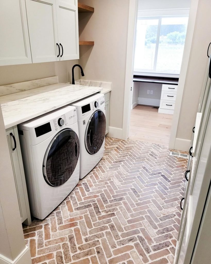 Herringbone Brick Flooring Design