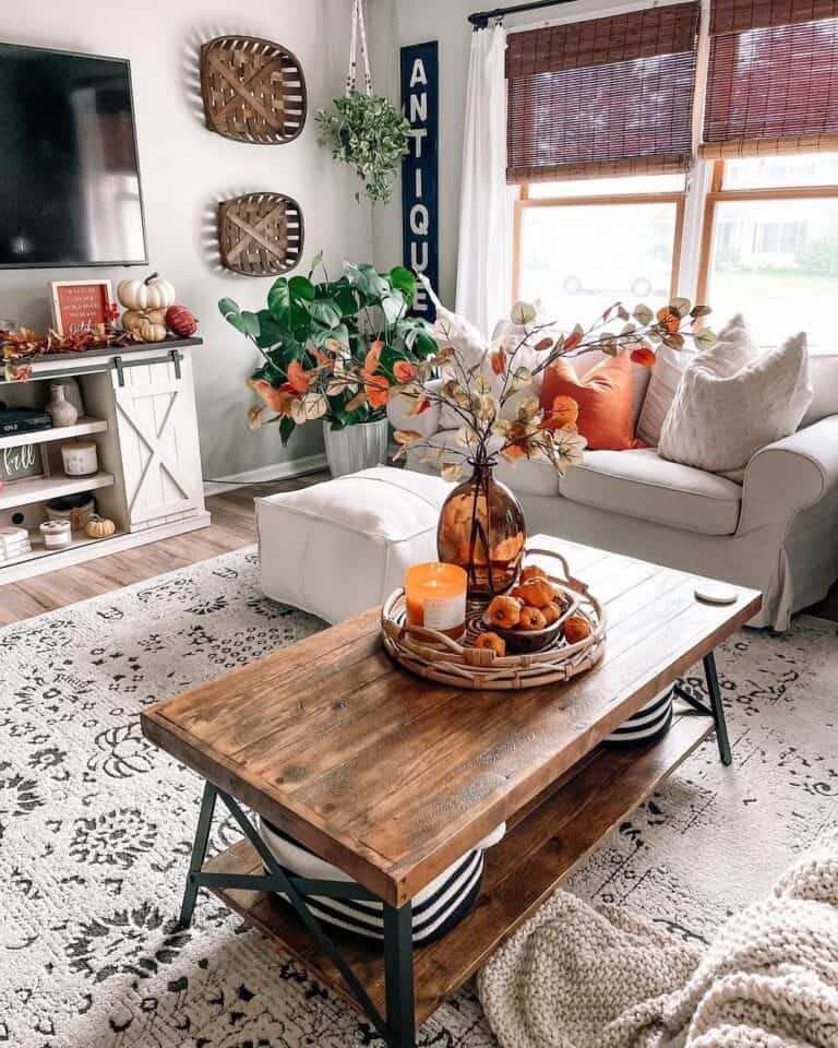 Living Room with Fall Decor