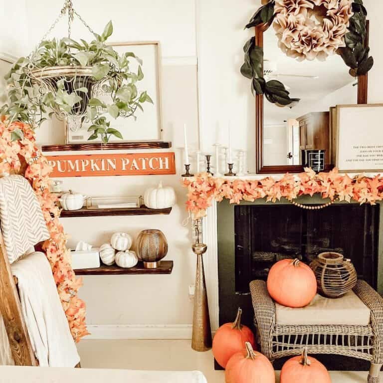 Low Mounted Rustic Shelves