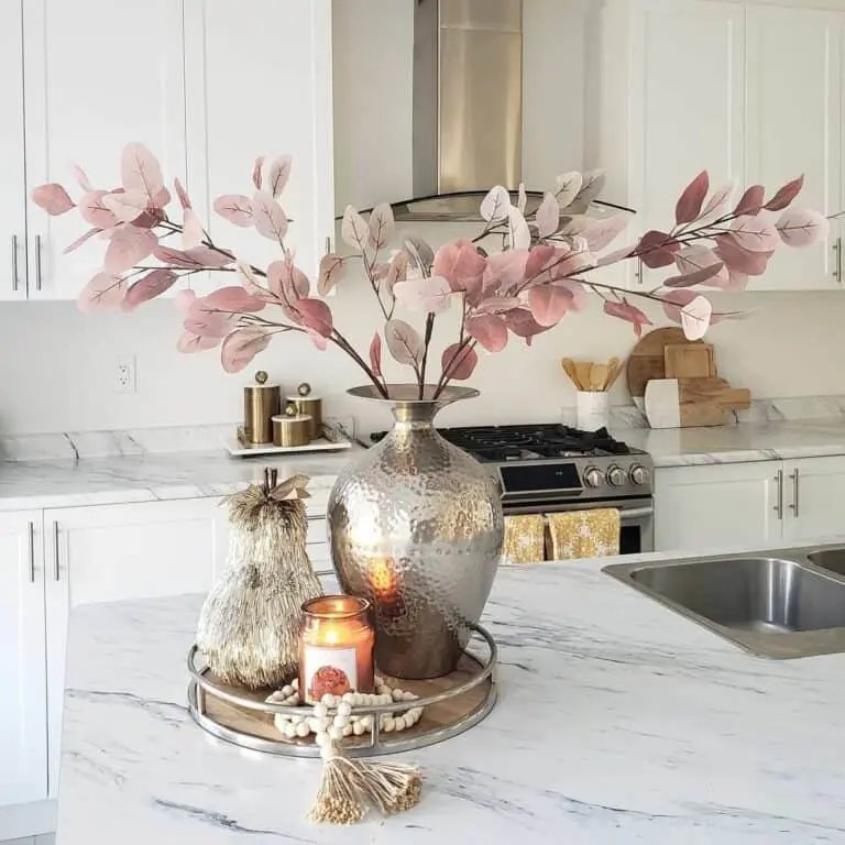 Metal Vase on Tray