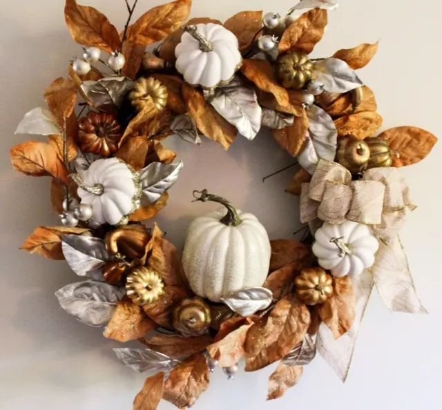Metallic Pumpkin Wreath
