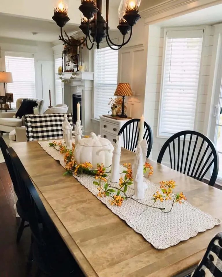 Monochrome Dining and Living Area