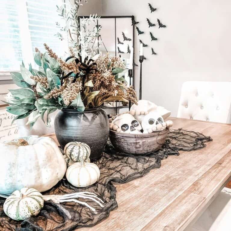 Neutral Decor with Skulls and Pumpkins