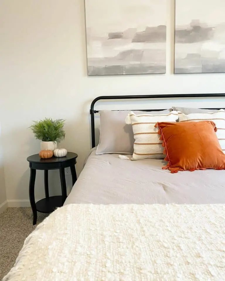 Orange Accents in Neutral Room