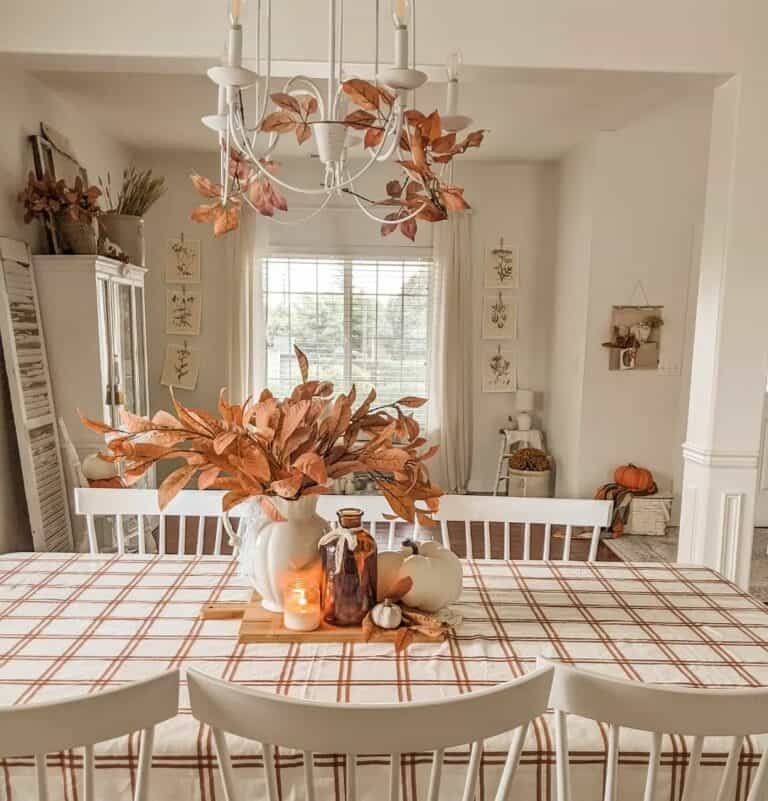 Orange and White Table Décor