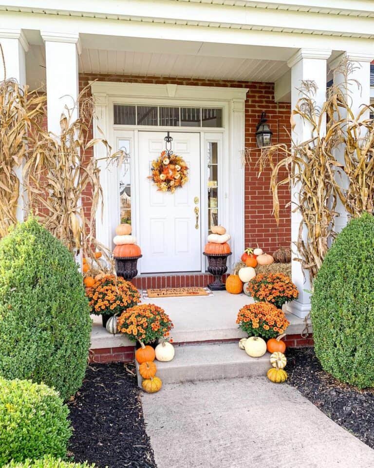 Orange Decor on Porch