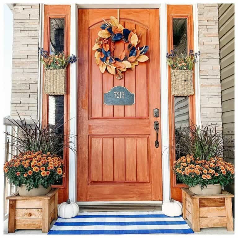 Orange Decorated Cottage Porch